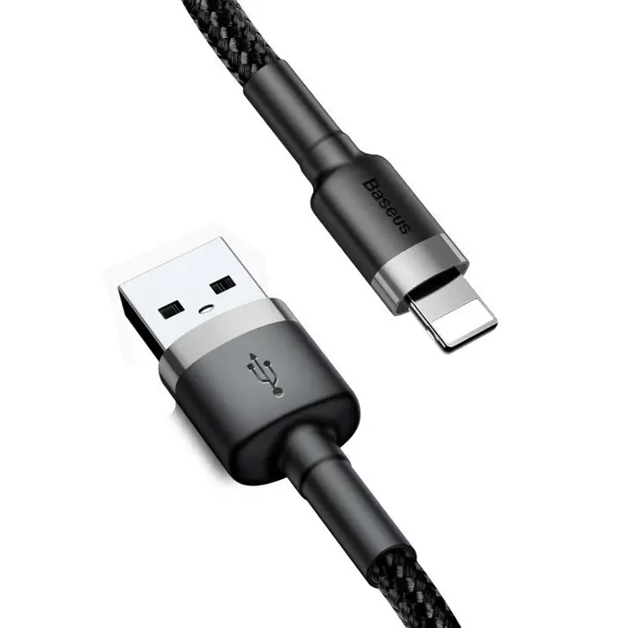 Cable Lightning USB Baseus Cafule 1.5A 2m (gray and black)