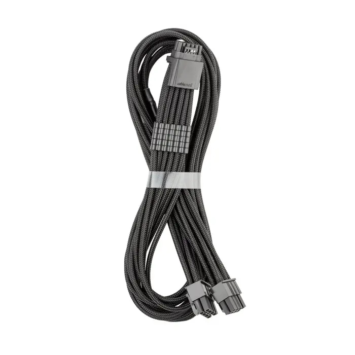 CableMod C-Series Pro ModMesh 12V-2x6-Kabel, Sleeved, 16-Pin zu 2x 8-Pin, für Corsair Type 4 und 3 PSUs - black, 60cm-CM-PCSR-16P2-N60KK-5PK-R-SS