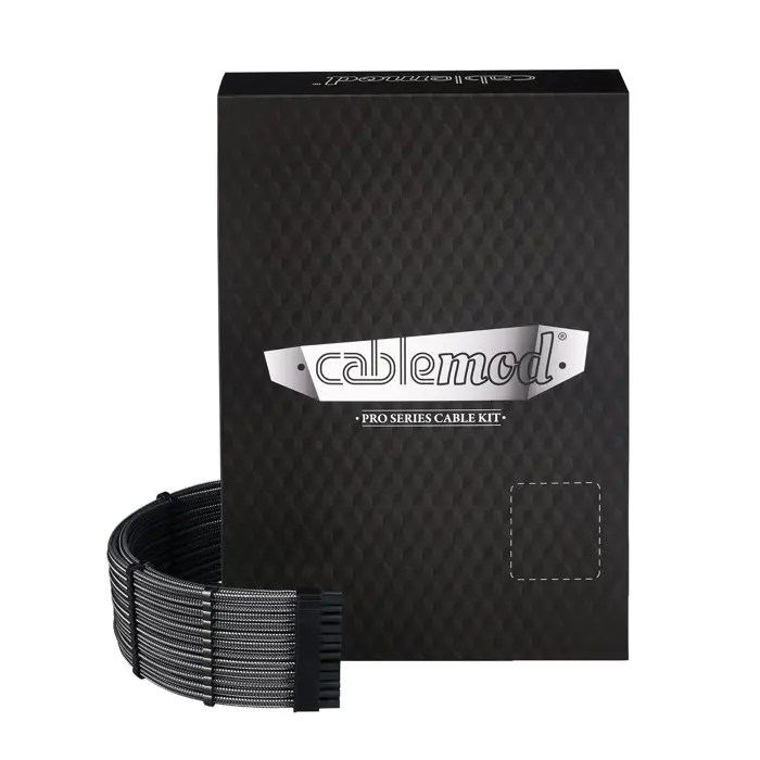 CableMod C-Series Pro ModMesh Kabelset, 2x 12V-2x6-Kabel, StealthSense, für Corsair Type 5 RMx Shift PSUs - carbon, 65cm-CM-PCSS-16X2KIT-NKC-R-SS