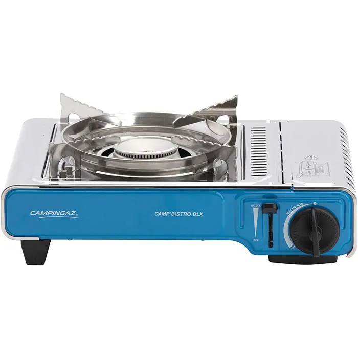 Campingaz Gas cooker CampBistro DLX (silver/blue, one-flame cooker)