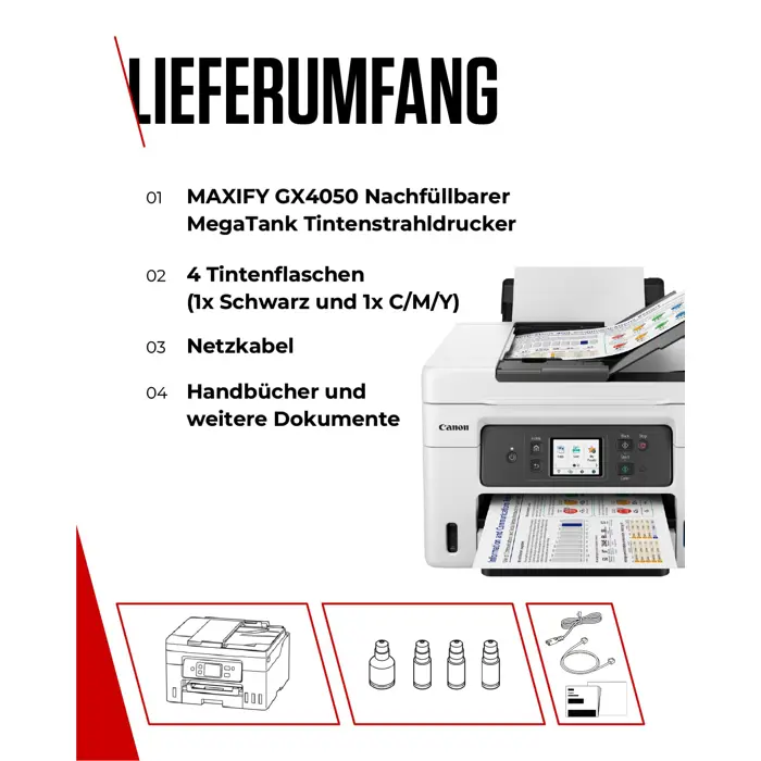 Canon Maxify GX4050, multifunction printer (white, USB, LAN, WLAN, copy, scan, fax)