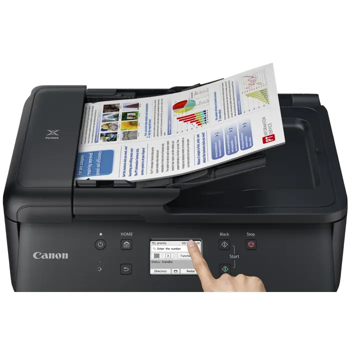 Canon PIXMA TR7650, multifunction printer, black, USB, WLAN, copy, scan, fax, duplex (print)
