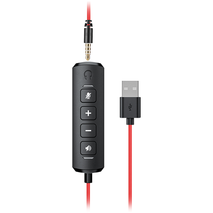 CANYON PC headset HS-07 PC Mic 3.5/USB Flat 2.8m Black
