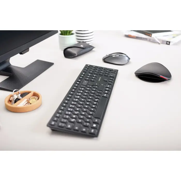 CHERRY KW 9100 SLIM keyboard Universal RF Wireless + Bluetooth QWERTZ German Black