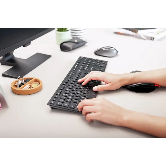 CHERRY KW 9100 SLIM keyboard Universal RF Wireless + Bluetooth QWERTZ German Black