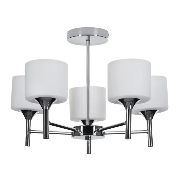 Classic chandelier pendant ceiling lamp Activejet MIRA Chrome 5xE27 for living room