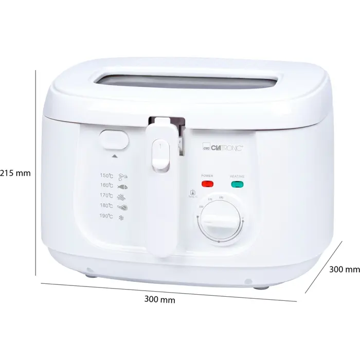 Clatronic deep fryer FR 3771 (white, 1,800 watts, oil container 2.5 liters)