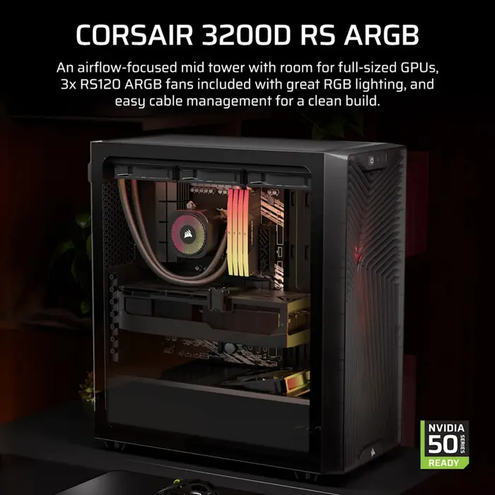 Corsair 3200D RS ARGB Mid-Tower Smoked Case
