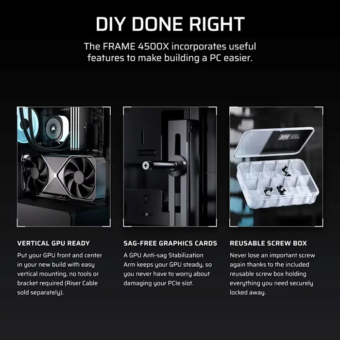 Corsair 4500X LX-R RGB Tempered Glass Mid-Tower, Black Midi Tower