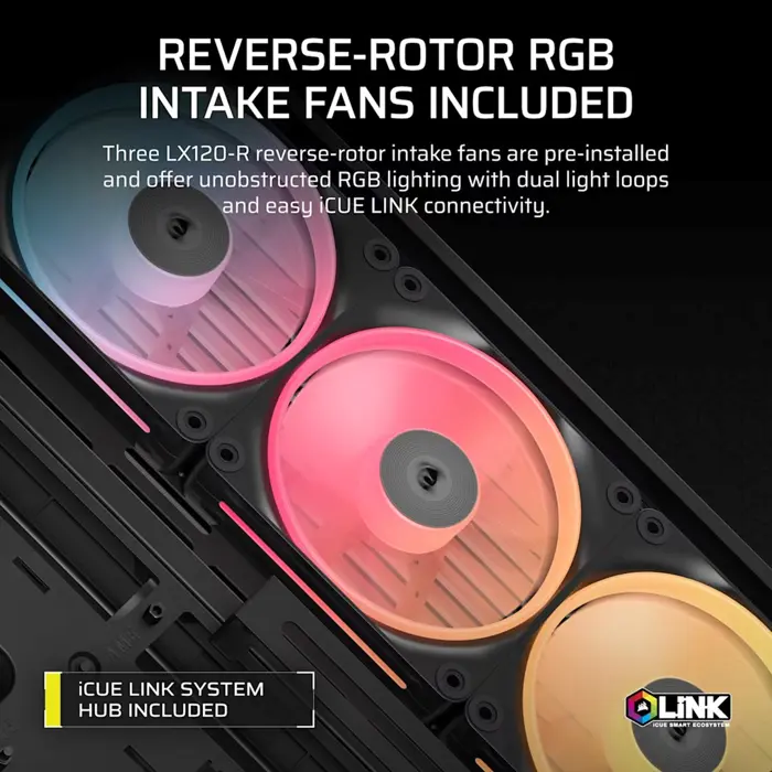 Corsair 4500X LX-R RGB Tempered Glass Mid-Tower, Black Midi Tower