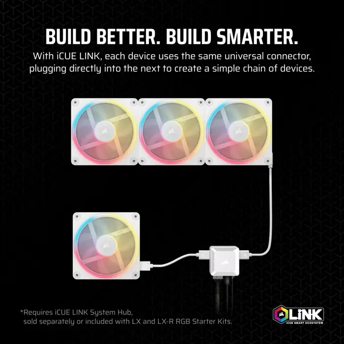 Corsair iCUE Link LX120-R RGB, PWM Lüfter - 120mm, white-CO-9051053-WW