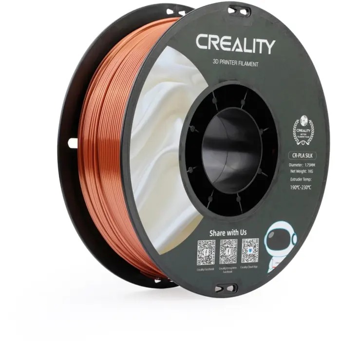 Creality CR-Silk PLA filament copper red, 3D filament (1 kg, 1.75 mm, on roll)