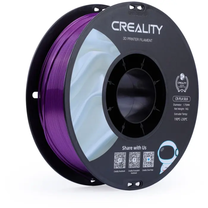 Creality CR-Silk PLA Filament Purple, 3D Filament (1 kg, 1.75 mm, on Roll)