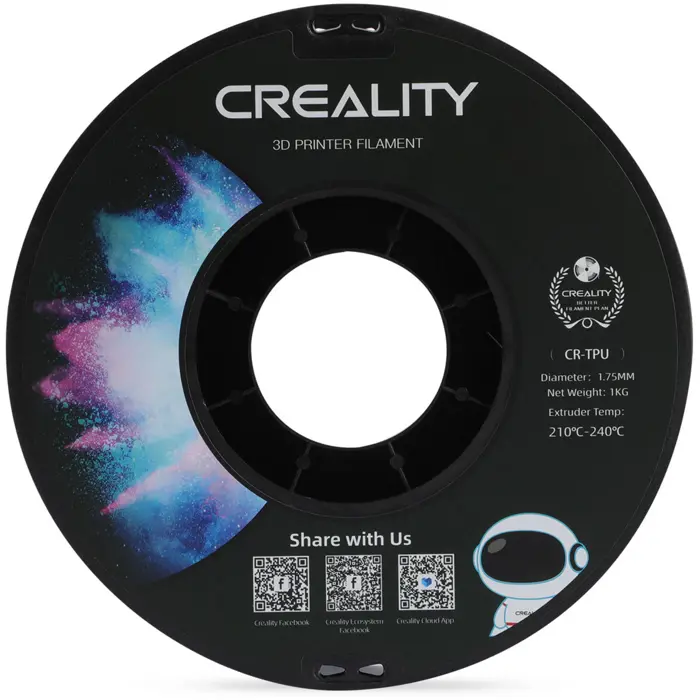 Creality HP-TPU, 3D filament (white, flexible, 1 kg, 1.75 mm, on roll)
