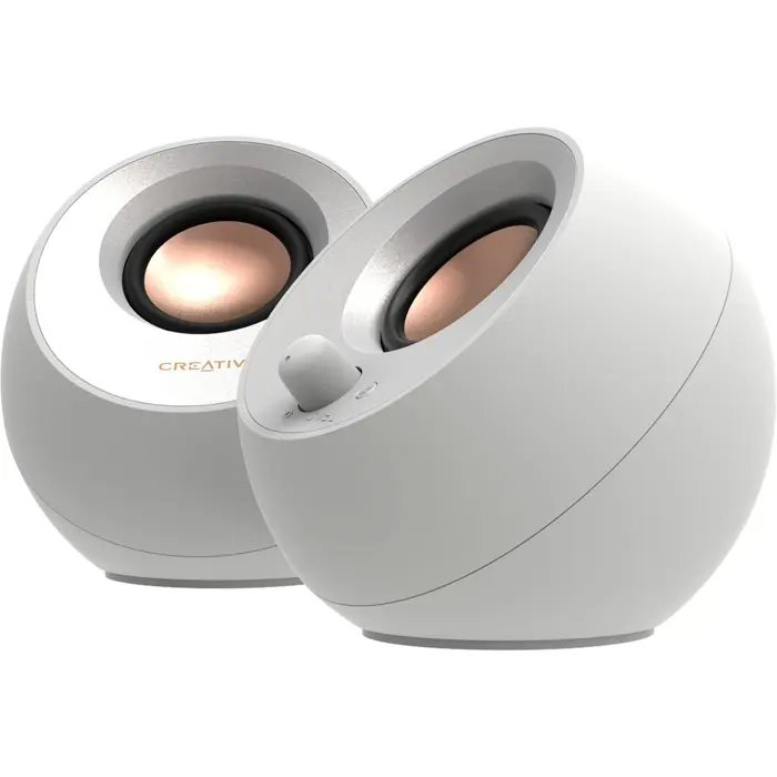 Creative Pebble V3, PC speakers (white, Bluetooth, USB-C, jack)