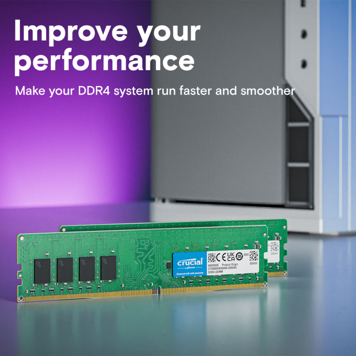 Crucial 8GB DDR4-3200 UDIMM PC4-25600 CL22, 1.2V