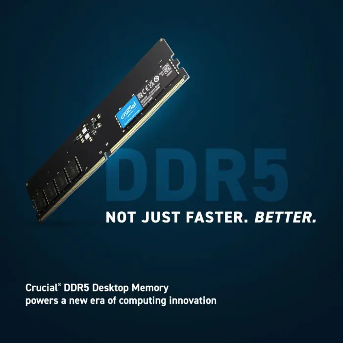 Crucial 8GB DDR5-4800 UDIMM PC5-38400 CL40, 1.1V