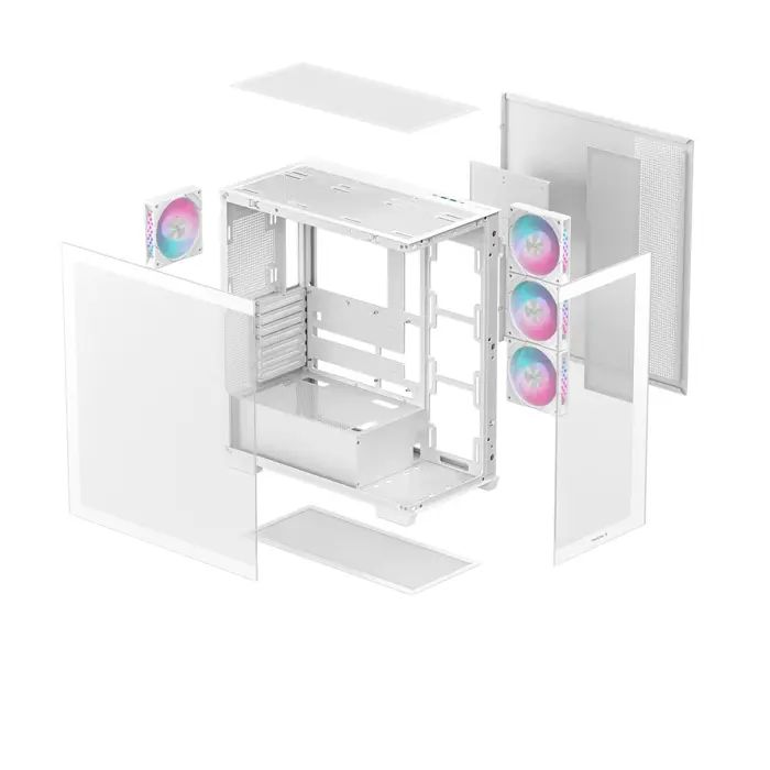Kućište DeepCool CG580 4F, 4x120 RGB, Midi Tower, White