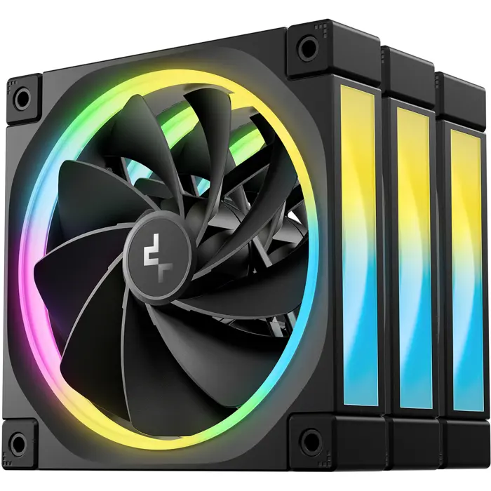 DeepCool FL12R, case fan black, reverse 3-pack, 120 mm