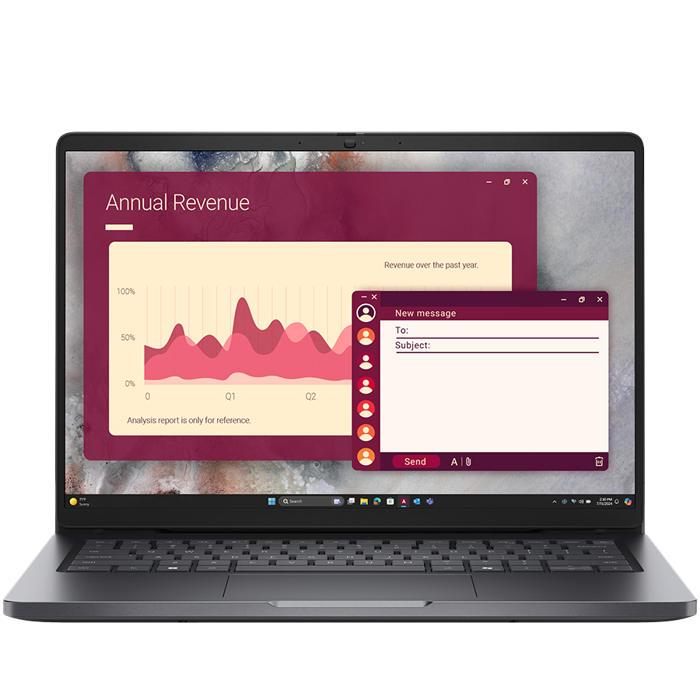Dell Pro 14 (PC14250),14" FHD+ (1920x1200), Non-Touch,Intel Core Ultra 5 235U (12 TOPS NPU, 12C, up to 4.9 GHz),16GB DDR5, M.2 512GB SSD, Intel Integrated, Wi-Fi + BT, HDMI, THB4 (DP/PD), USB-C, 2xUSB