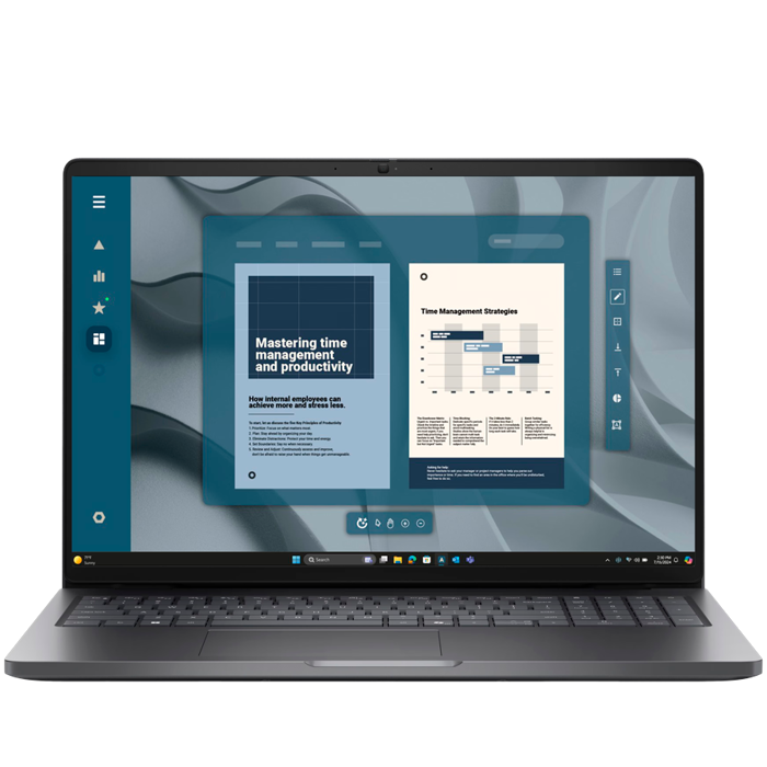 Dell Pro 16 (PC16255), 16" FHD+ (1920x1200) Non-Touch, AMD Ryzen 7 PRO 250 (16 TOPS, 8C, up to 5.1 GHz), 16GB (1x16GB) DDR5, M.2 512GB SSD, AMD Radeon 780M, WiFi, BT, HDMI, 2xTHB4 (DP/PD), 2xUSB3.2, R