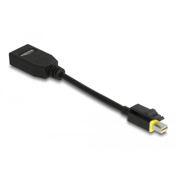 DeLOCK Adapter Mini DisplayPort 1.4 to DisplayPort (black, 15cm, with snap-in function)