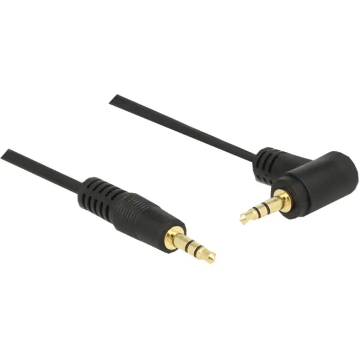 Delock cable Audio 3.5mm male/male angled black 1.0m