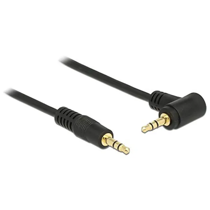 Delock cable Audio 3.5mm male/male angled black 3.0m