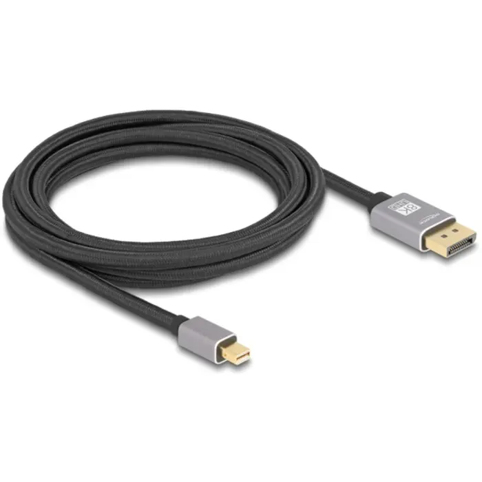 DeLOCK cable Mini DisplayPort > DisplayPort 1.4, 8K with HDR black/grey, 3 meters