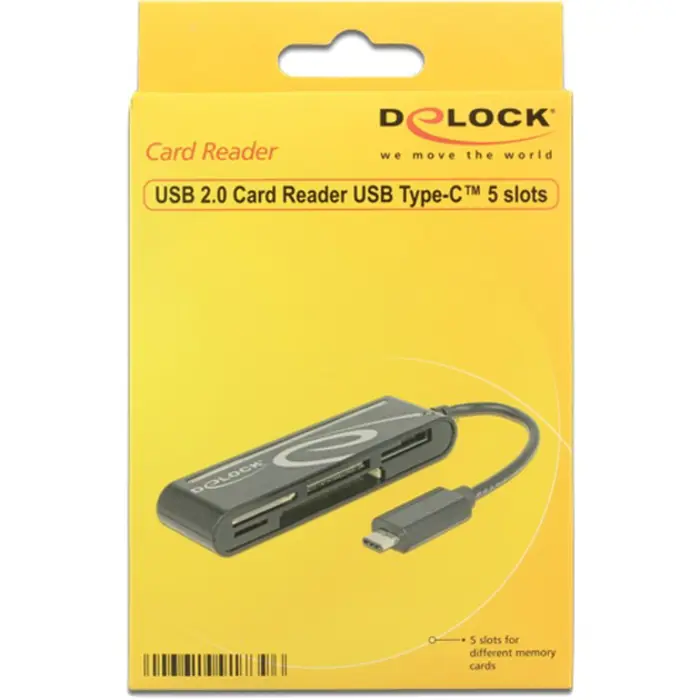 DeLOCK Card Reader -USB 2.0 Type C 5xSlots