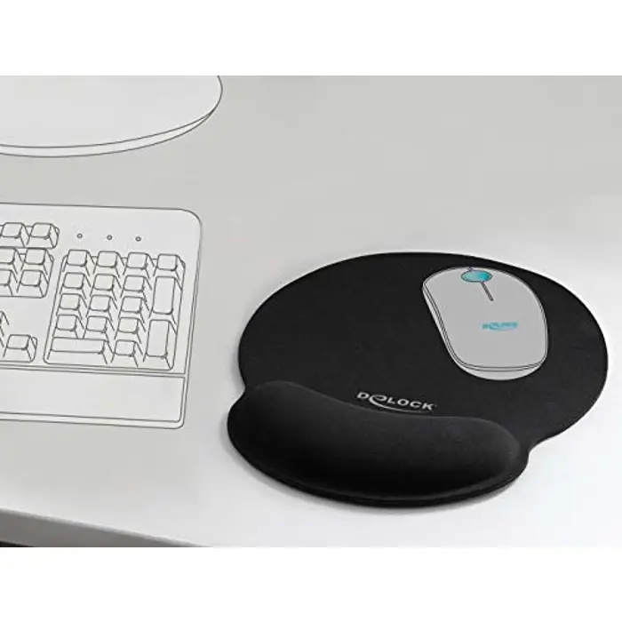 DeLOCK Ergonomic mouse pad with gel wrist rest (black)