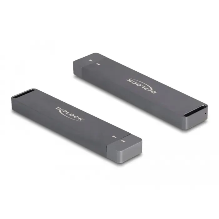 DeLOCK External Enclosure M.2 NVMe PCle SSD, SATA SSD, Drive Enclosure (grey, with USB Type A connector)