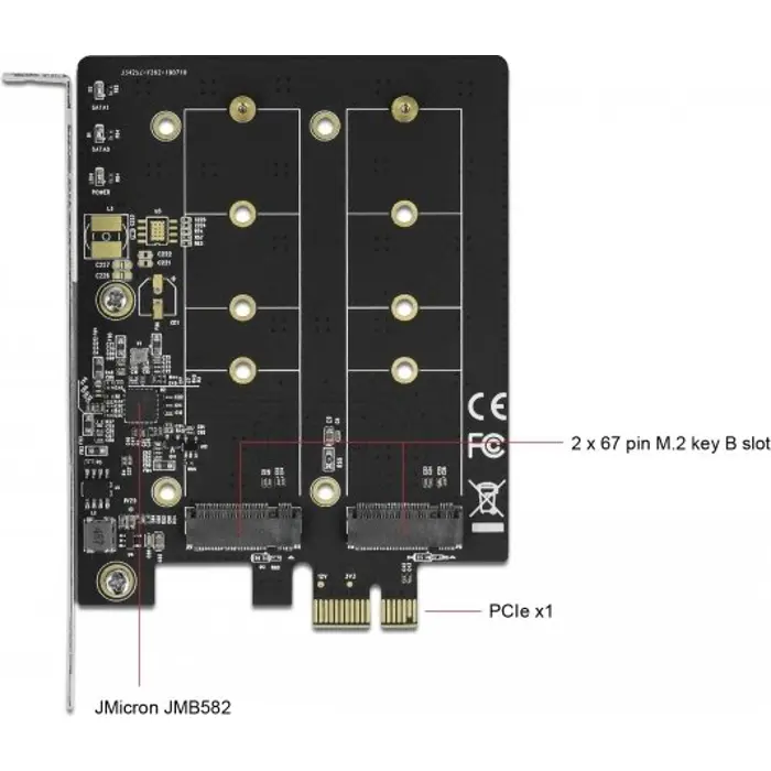 DeLOCK PCI Express x1 card to 2 x internal M.2 Key B, adapter