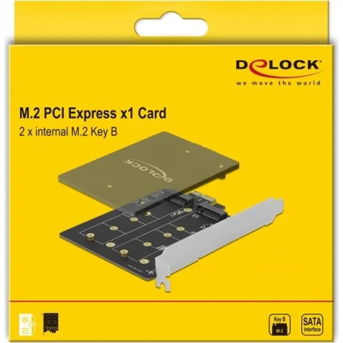 DeLOCK PCI Express x1 card to 2 x internal M.2 Key B, adapter