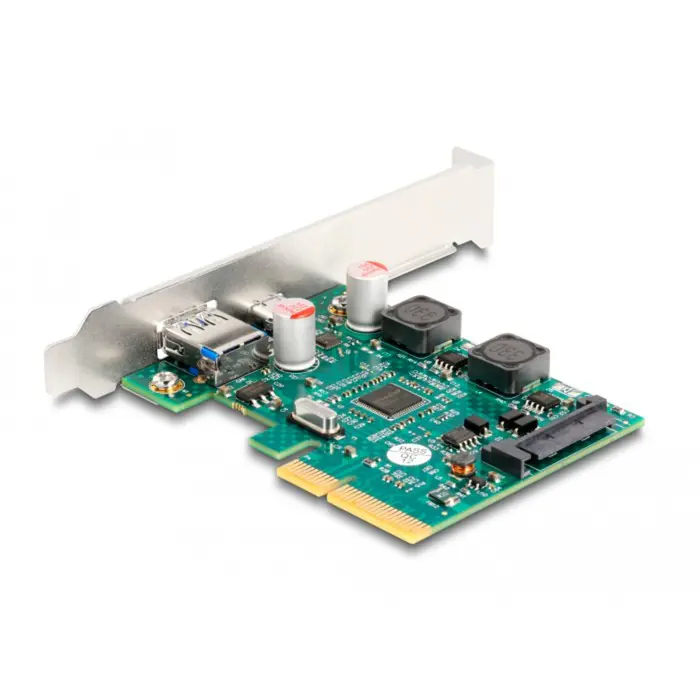 DeLOCK PCI Express x4 card for 1 x external USB 10 Gbps Type-C socket + 1 x external USB 10 Gbps Type-A socket, USB controller