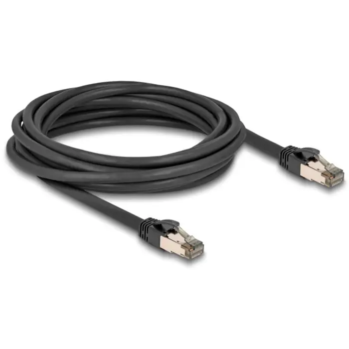 DeLOCK RJ-45 network cable Cat.6a U/FTP ultra flexible (black, 5 meters, inner stainless steel jacket)