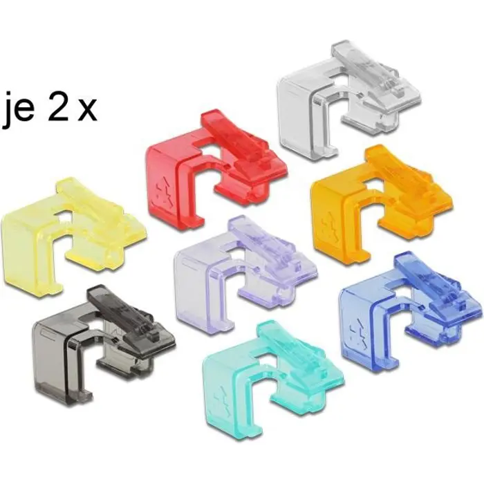 DeLOCK RJ45 Repair Set 16 clips color - Starter