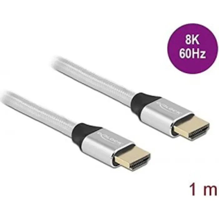 DeLOCK UHS HDMI 48Gbps 8K 60Hz 1.0m silver - 85366