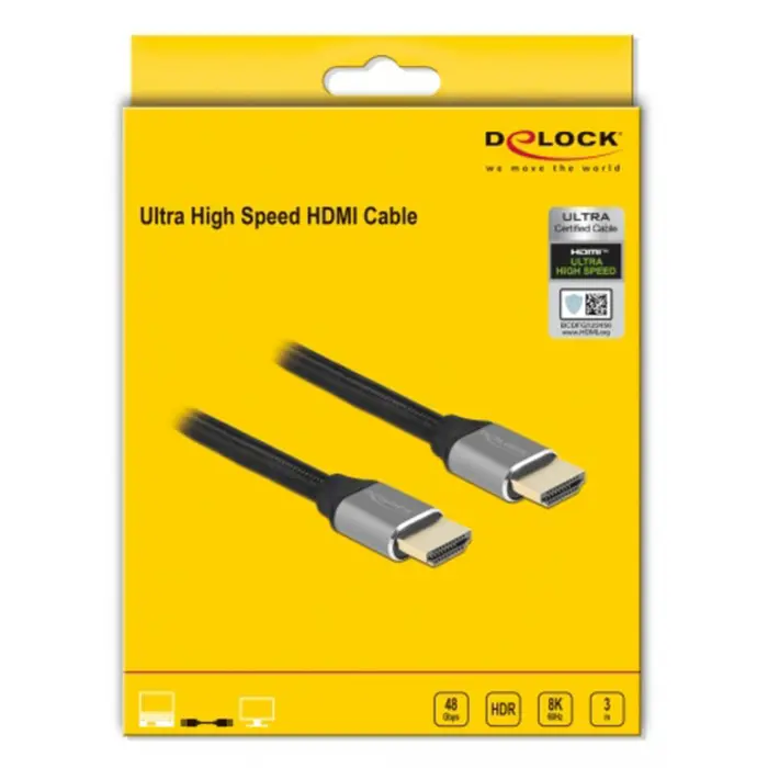 DeLOCK UHS HDMI 48Gbps 8K 60Hz 3m grey - 83997
