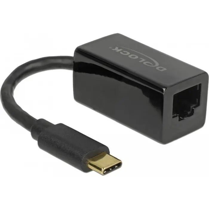 DeLOCK USB 3.1 with USB C St> RJ45 Bu black
