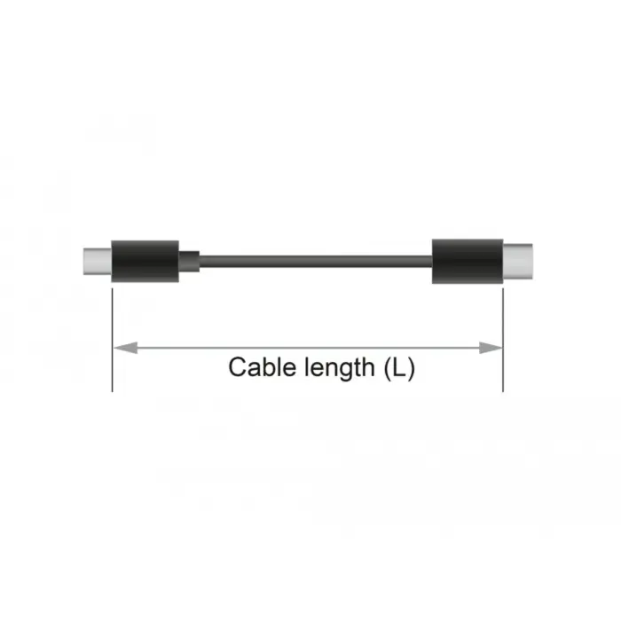 DeLOCK USB 3.2 Gen 1 extension cable, USB-C male > USB-C female (black, 0.5 meter, SuperSpeed)