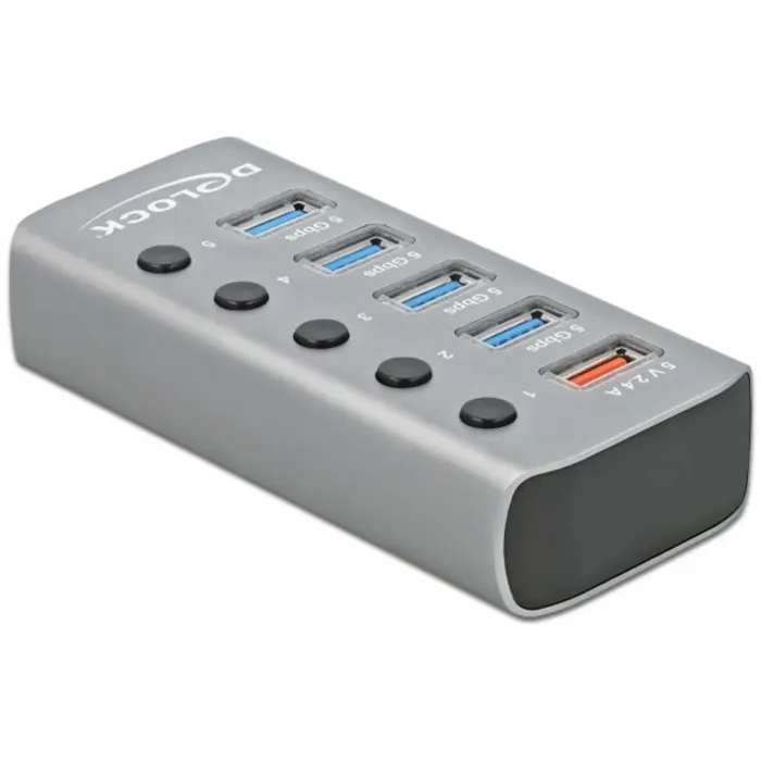 DeLOCK USB 3.2 Gen1 Hub + 4Po + 1SLK + ST + BE - 63262