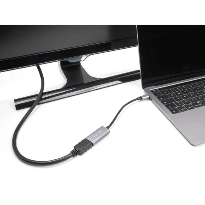 DeLOCK USB adapter, USB-C male > HDMI female 8K 30hz grey/black, 15 cm, HDR and HDCP