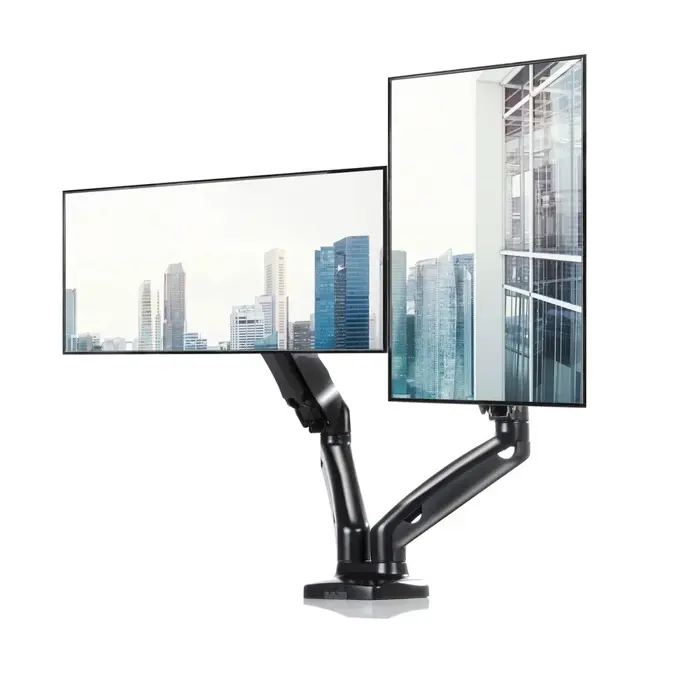 Desk mount for 2 monitors LED/LCD 13-27" ART UM-116 gas assistance 2-6.5 kg Black