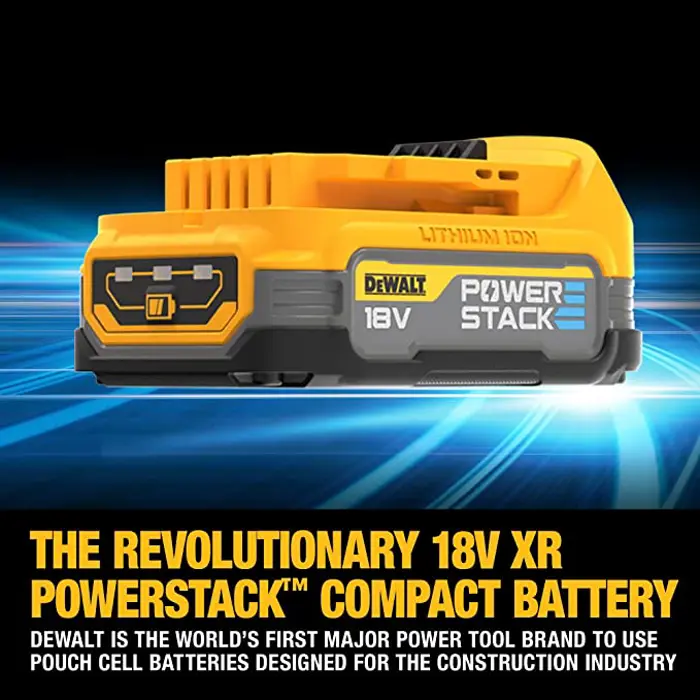 DeWALT POWERSTACK battery combo pack DCK2062E2T, 18 volts, with impact wrench, impact drill (yellow/black, 2x POWERSTACK Li-Ion battery 1.7 Ah, in T STAK Box II)