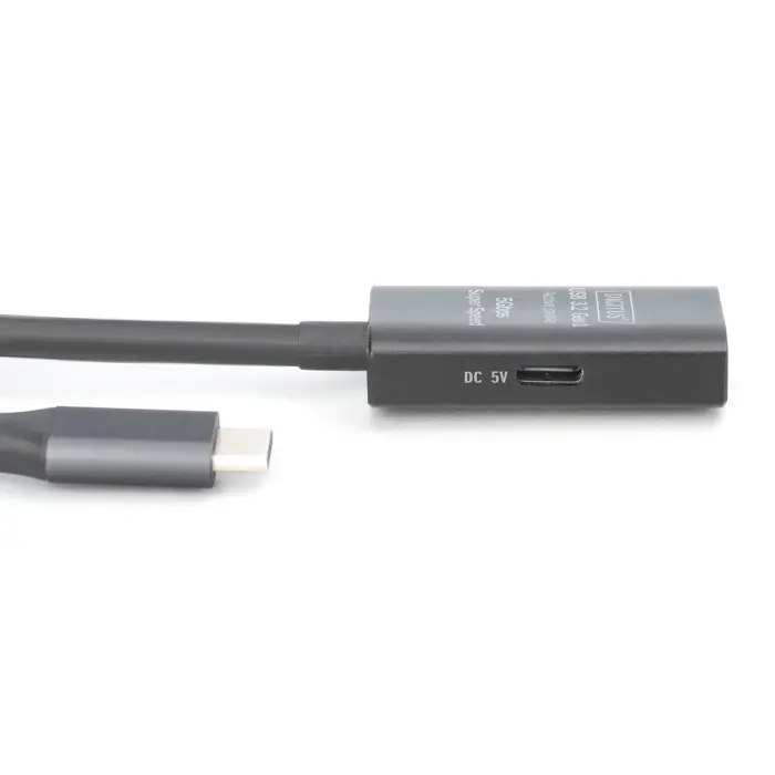 Digitus Active USB 3.2 Gen 1 extension cable, USB-C male > USB-C female (black, 5 meters, repeater cable)