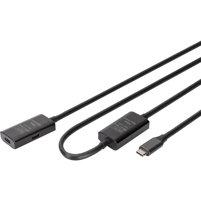 Digitus Active USB 3.2 Gen 1 extension cable, USB-C male > USB-C female (black, 10 meters, repeater cable)
