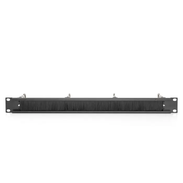 Digitus cable management panel with steel brackets and brush strip for 483 mm (19") cabinets (black, 1 U)