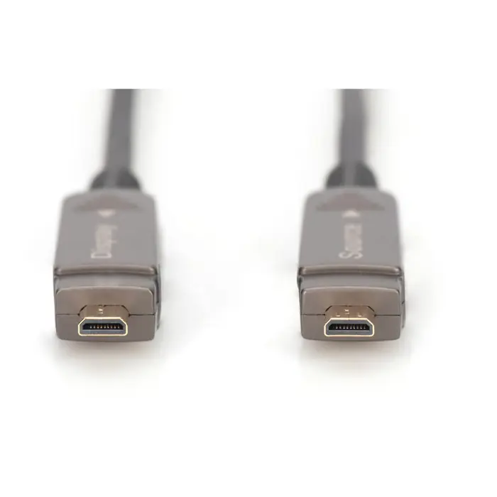 Digitus HDMI / Micro HDMI AOC hybrid fiber optic cable, UHD 4K (black, 15 meters, removable plugs)