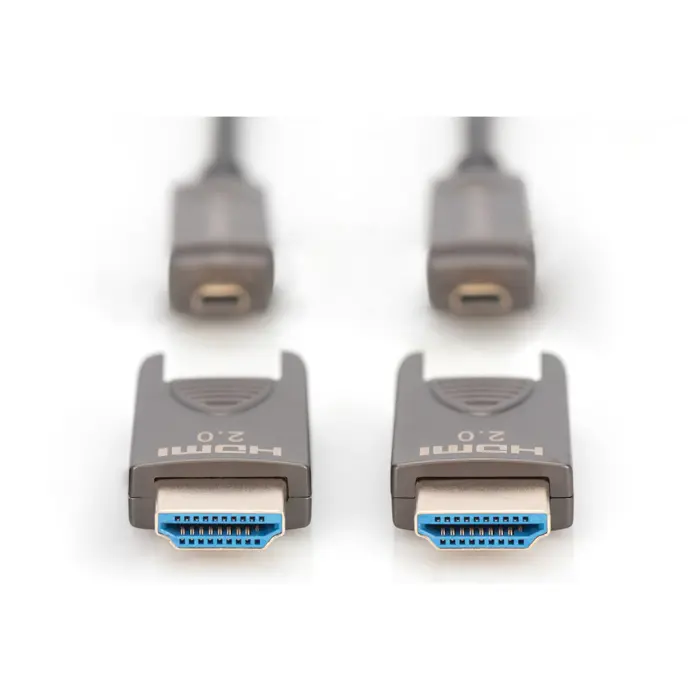 Digitus HDMI / Micro HDMI AOC hybrid fiber optic cable, UHD 4K (black, 15 meters, removable plugs)